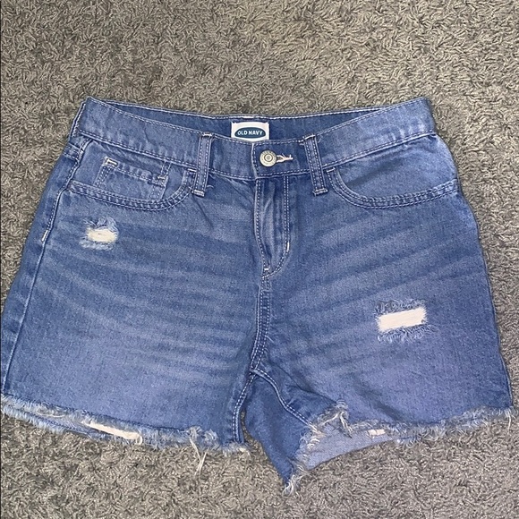 blue ripped jean shorts. - Picture 1 of 3